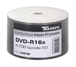 Picture of Οπτικό μέσο Ritek Traxdata DVD-R Inkjet White Printable 16x