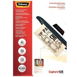 Picture of Δίφυλλο πλαστικοποίησης Fellowes Adhesive Back Glossy A3 125 mic 5329001