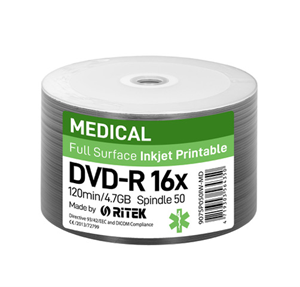 Picture of Οπτικό μέσο  Ritek DVD-R Inkjet White Medical Plus 16x