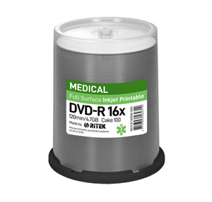 Picture of Οπτικό μέσο  Ritek DVD-R Inkjet White Medical Plus 16x